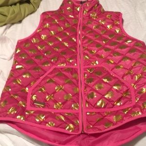 New Simply Southern pink vest with gold elephants